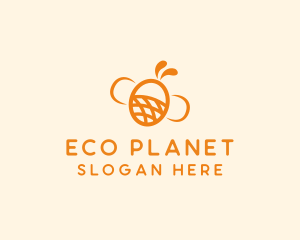 Orange Bee Insect logo design