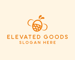 Orange Bee Insect logo design