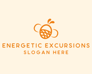 Orange Bee Insect logo design