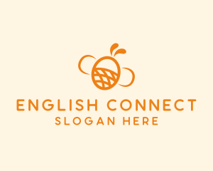 Orange Bee Insect logo design