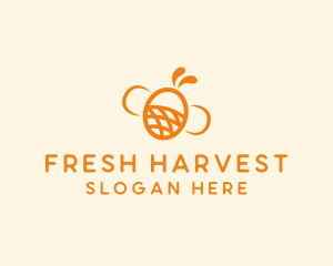 Orange Bee Insect logo design