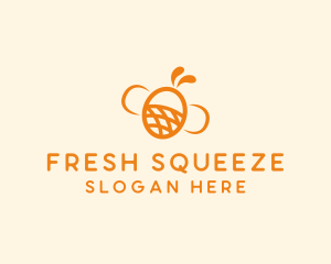 Orange Bee Insect logo design