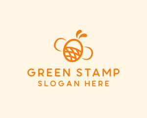 Orange Bee Insect logo design