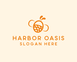 Orange Bee Insect logo design