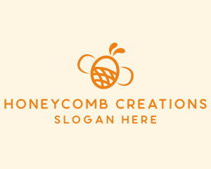 Orange Bee Insect logo design