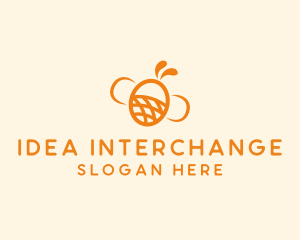 Orange Bee Insect logo design