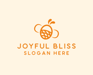 Orange Bee Insect logo design