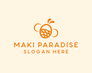 Orange Bee Insect logo design