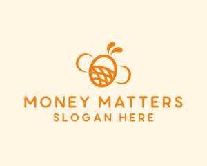 Orange Bee Insect logo design