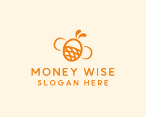 Orange Bee Insect logo design