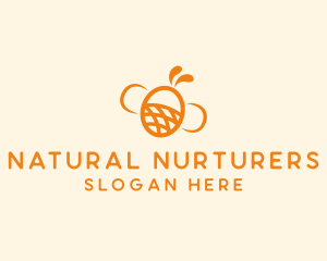 Orange Bee Insect logo design