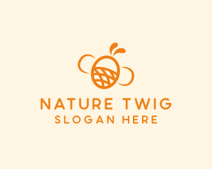 Orange Bee Insect logo design