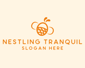 Orange Bee Insect logo design