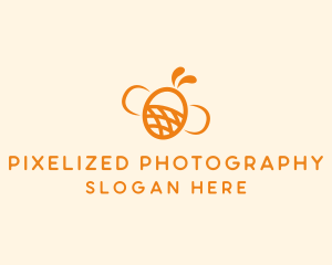 Orange Bee Insect logo design