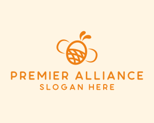 Orange Bee Insect logo design