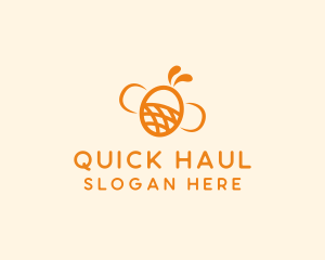 Orange Bee Insect logo design