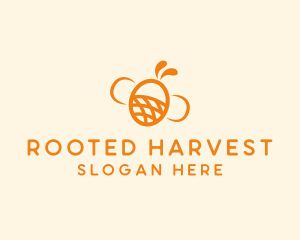 Orange Bee Insect logo design