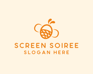 Orange Bee Insect logo design