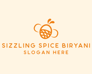 Orange Bee Insect logo design