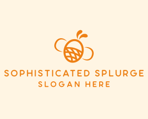 Orange Bee Insect logo design