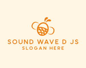 Orange Bee Insect logo design