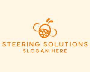 Orange Bee Insect logo design