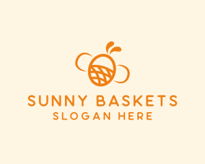 Orange Bee Insect logo design