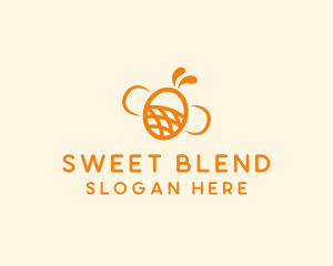 Orange Bee Insect logo design