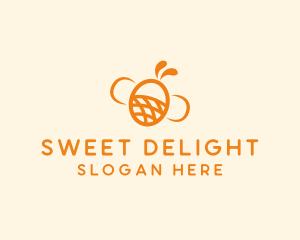 Orange Bee Insect logo design