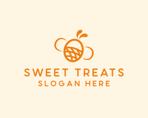 Orange Bee Insect logo design