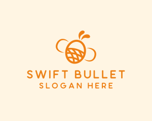 Orange Bee Insect logo design