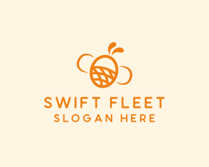 Orange Bee Insect logo design