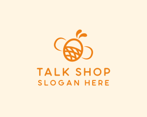 Orange Bee Insect logo design