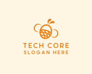 Orange Bee Insect logo design