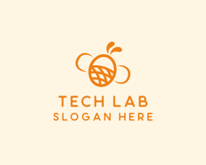 Orange Bee Insect logo design