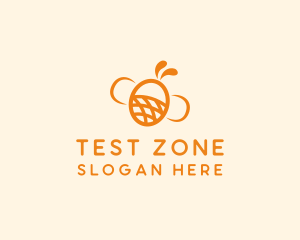 Orange Bee Insect logo design