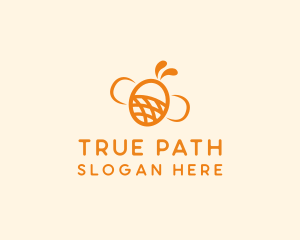 Orange Bee Insect logo design