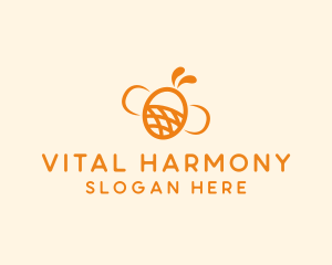 Orange Bee Insect logo design