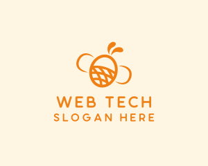 Orange Bee Insect logo design