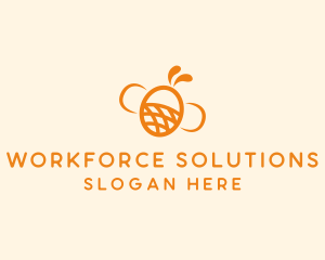 Orange Bee Insect logo design