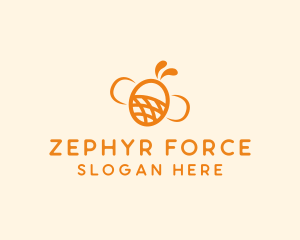 Orange Bee Insect logo design