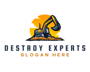 Industrial Digging Excavator logo design