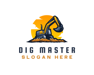 Industrial Digging Excavator logo design