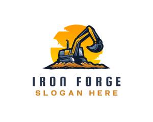 Industrial Digging Excavator logo design