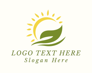 Organic Farm Leaf Sun logo