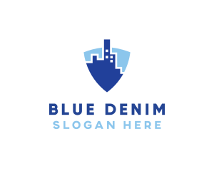 Blue Shield City Building logo design