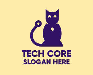 Modern Tech Cat logo design