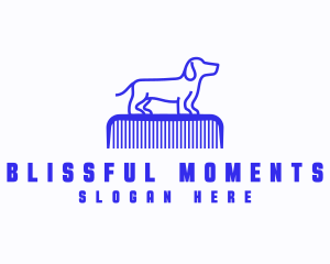 Dog Comb Grooming Logo