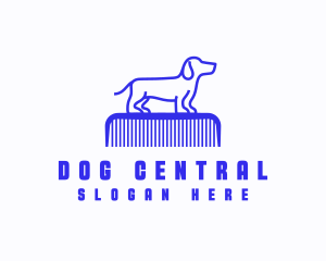 Dog Comb Grooming logo design