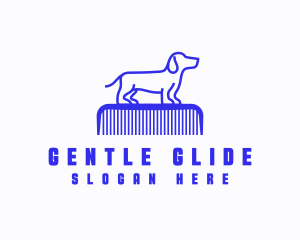 Dog Comb Grooming logo design